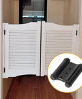 3 Inch Double Action Spring Hinges 4 Pack Matte Black Stainless Steel Self Closing Double Swing Hinges used on cafe partition doors.