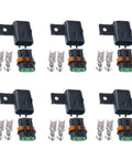 Waterproof Sealed ATO ATC Fuse Holder Kit With Wire Splice 6 Pack Weatherproof Auto Electrical Fuse Box Connector visible in set
