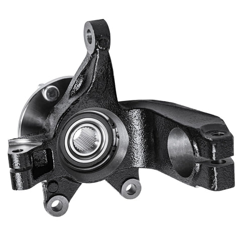 Front view of Front 2-Piece Steering Knuckles With Wheel Bearing Hubs Assembly For 2006-2011 Ford Focus Replacement Kit Includes Two Front Steering Knuckles And Hub Assemblies