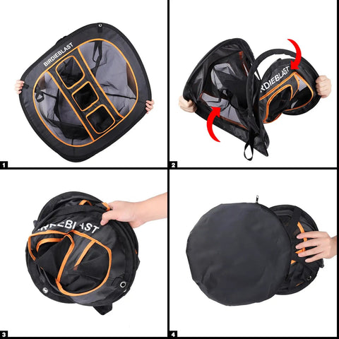 Pro Grade Golf Chipping Net With Dual Turf Hitting Mat Foldable Design for Compact Storage