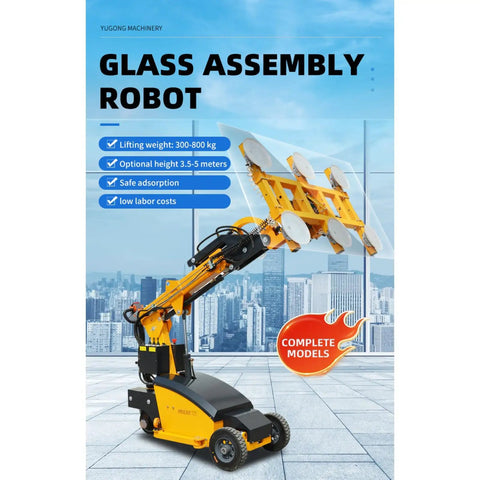 Heavy Duty Electric Glass Vacuum Lifter Built Different For Slick Hydraulic Power And Zero Hustle Mobile Handling While Easily Crushing Every Window Or Curtain Wall Project On Site - Glass assembly robot with hydraulic grip lifting glass.