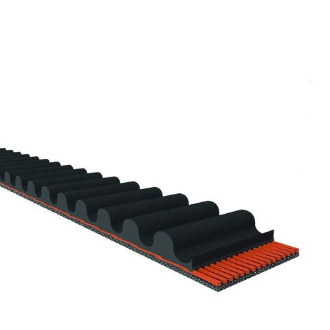 Heavy Duty Replacement Drive Belt 8M 600 Inch Long 1 Band Rubber for PowerDrive Systems, close-up of wavy rubber design.