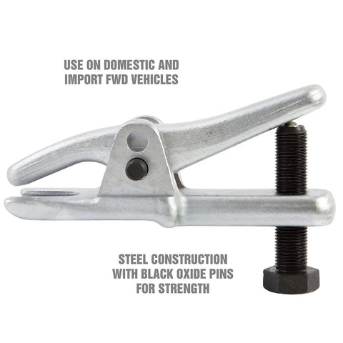 Beefy Adjustable Ball Joint Separator Tool For Auto Repairs Durable Steel Construction With Black Oxide Pins side view