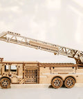 Rescue Firetruck 3D Wooden Puzzle Kit For Adults Build Your Own Hands On Realistic Wood Fire Engine Model 636 Pieces No Glue Needed With Illustrated Step By Step Guide, side view