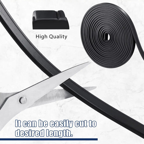 Magnetic Shower Door Seal Strip Replacement Roll, 134 Inches Long, Flexible Magnetic Strip, shown with scissors cutting