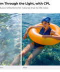 Split image comparison, before and after using Slick Snap On CPL Filter For iPhone 17 Pro Max And 17 Pro Ultra, showing clarity.