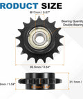 Five Eighths Inch Pitch Roller Chain Idler Sprocket With Seventeen Tooth Tensioner Type C Bore Seventeen Millimeter Double Bearing