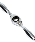 Reversible Ratcheting T Handle Tap Wrench Smooth Reverse Action Makes Stubborn Threads Go Like Butter With Zero Hassle And Real Muscle For Auto Technicians, chrome finish, ergonomic grip.