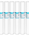 6-pack of white 5 Micron Sediment Water Filter Replacement Polypropylene Cartridge 20 Inch By 2.5 Inch For Whole House Filter System Fits A Ton Of Filter Housings