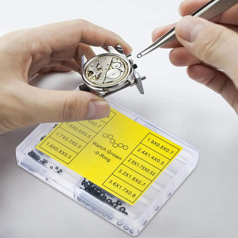 Pro Grade Rubber O Rings And Seal Washers Set For Watch Repair 500 Piece Waterproof Gasket Kit in use with watch parts