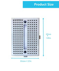 Six Pack Mini Breadboard Kit White With 170 Tie Points No Soldering Needed dimensions 47mm by 35mm diagram