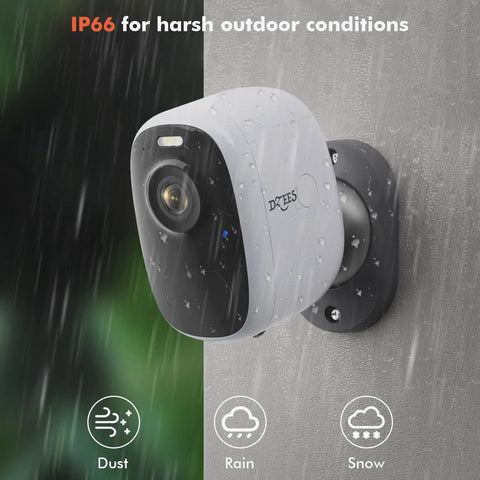 4MP Solar Security Camera Outdoor Wire Free Wireless Camera With 360 Degree Rotating Magnetic Mount AI Motion Detection Spotlight Siren 2 Way Talk Color Night Vision 2 4Ghz WiFi Cloud SD Battery Powered mounted on wall in rain