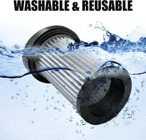 Four Pack HEPA Pre Motor Filter Replacement Compatible With Eyevac Ev Pmf And Neovac Elite Touchless Stationary Vacuums Washable Reusable filter submerged in water.