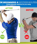 Before and after using 5 In 1 Retractable Golf Swing Trainer With Arm Band For Right Or Left Handed Practice Indoor And Outdoor Use