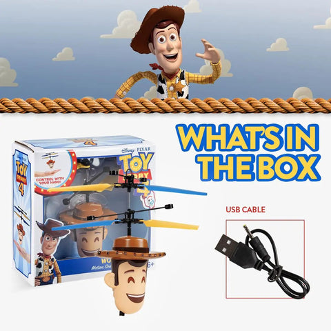 Boxed Woody Inspired Toy Story Flying IR UFO Helicopter With Motion Sensing Hover and USB cable included