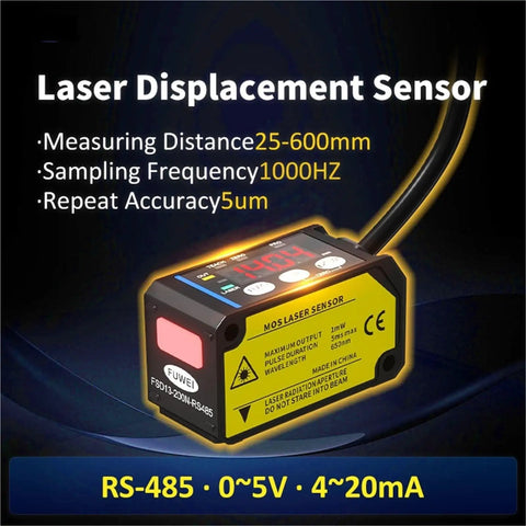 Advanced Laser Displacement Sensor With RS485 Output, 0.01mm Precision For Distance, Thickness And Positioning, Voice Prompt Alerts