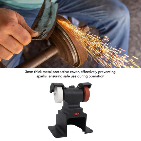 Upgrade Your Workshop With This Fafeicy Cordless Bench Grinder Featuring A Powerful Copper Motor For Sharpening And Polishing in use with sparks.