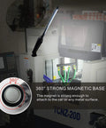 Rechargeable COB Work Light With 700 Lumens Magnetic Cordless LED with 360° magnetic base shown near workshop equipment.