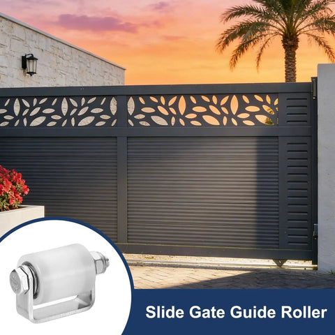 1 Inch Nylon Gate Guide Roller With C Post Welded Bracket And Ball Bearing Side Roller Assembly For Sliding Doors Rust Proof