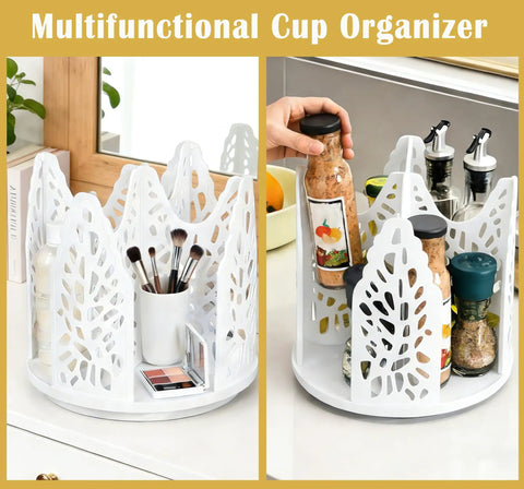 360 Degree Rotating Coffee Cup Holder With Four Compartments Lid Organizer For Countertop Coffee Station At Home Or Office