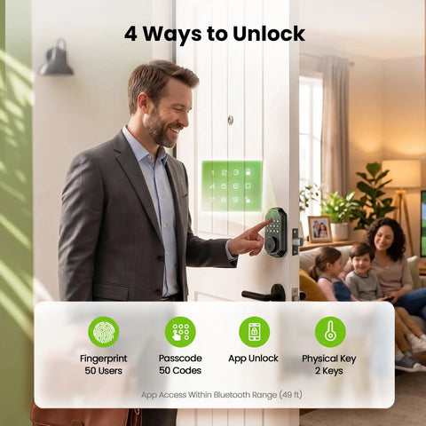 Super Smart Fingerprint Door Lock For Front Entry delivering keyless deadbolt with keypad setup and fingerprint access.