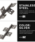 Heavy Duty Stainless Steel Door Hinges 2 Pack With 360 Degree Damping Pivot, product in black finish, simple structure shown.