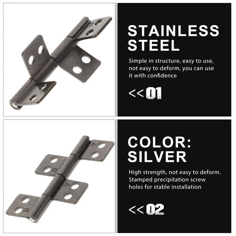 Heavy Duty Stainless Steel Door Hinges 2 Pack With 360 Degree Damping Pivot, product in black finish, simple structure shown.