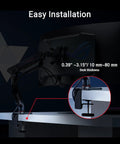 Legit Heavy Duty Monitor Arm With Sleek Cable Routing, Smooth Tilt And Swivel Flex, Takes Displays Up To 39 Inches, ergonomic VESA mount showing easy installation on a desk.