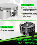70mm Flat Top Piston And 0.550 Ring Kit For Predator 212cc 224cc And GX160 GX200 6.5HP Engines Boost Power For Mini Bikes And Go Karts