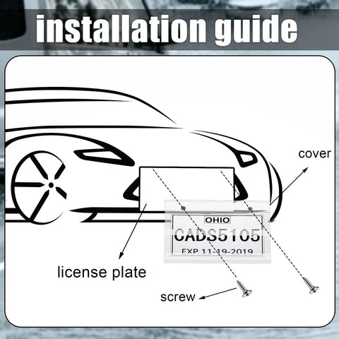 Installation guide for 100 Pack Temporary License Plate Sleeves With Adhesive, Clear Plastic Bags For Dealer Cars, Durable 8 Mil Protectors