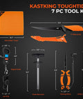 7 Piece Fishing Tool Kit With Rechargeable 65Lb Digital Fish Scale, Lip Grip And Tape Measure, 7 Inch Fillet Knife, and more