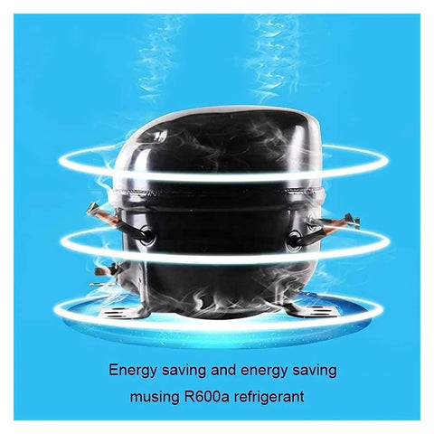 Compact Counter Top Ice Maker Machine Automatic Portable Ice Cube Generator With High Capacity Water Tank showcasing R600a refrigerant.