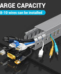 Open Slot Wire Duct Kit for Desk and Server Racks, 125.6 Inch Length, showing cables organized in grey raceway