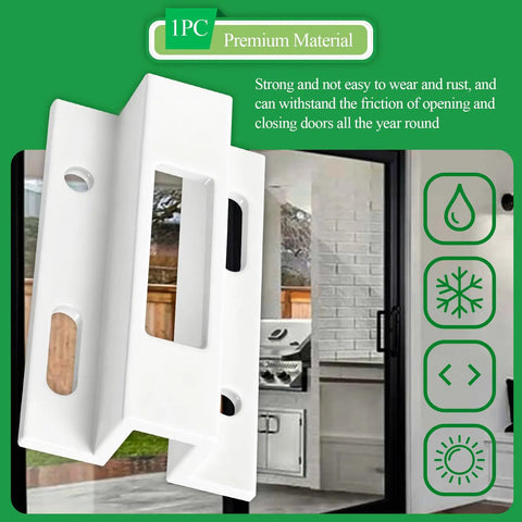1 Piece E 2124 Aluminum Sliding Door Keeper With Dual Screw Pack For Hook Style Latch And Extruded Sliding Patio Doors
