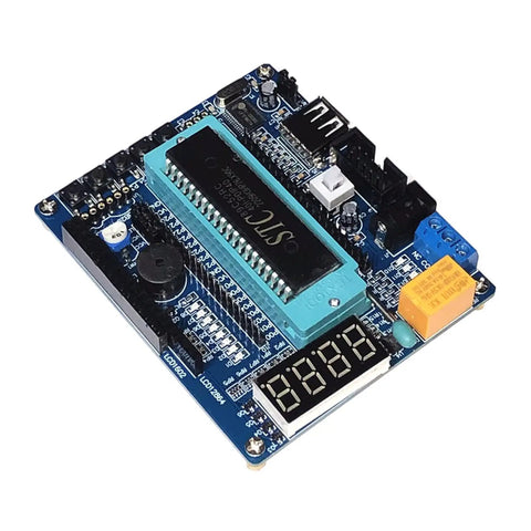51 MCU No Frills Hands On Learning Kit Development Board with STC89C52 chip onboard and LCD display for educational projects