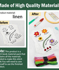 Made of high quality linen materials, embroidery stitch book with detachable fabric panels, practice patterns, complete tool kit