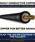 Close-up of Ford Mustang External Antenna Mast 7 Black Car Antenna Replacement showing conductive copper core.