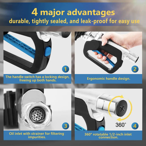 4 major advantages of Beefed Up Heavy Duty Air Operated Oil Flow Meter Dispenser Nozzle Digital Metering Gun One Half Inch NPT Inlet 10 GPM