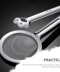 Oil filter clamp with round mesh strainer, 304 stainless steel, close-up view
