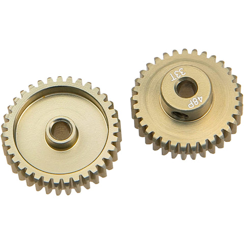 7075 Aluminum 48P Pinion Gear Set 32T 33T 34T 35T For 3.175mm Shaft One Eighth Inch RC Car Motors Fits HPI Losi Axial Traxxas Tamiya One Tenth Scale 4 Pack Durable CNC Machined Aluminum For Precise Mesh And Easy Gear Swaps For RC Hobbyists