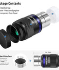 Zoom Telescope Eyepiece 7-21mm Focal Range For Astronomy, 15mm Eye Relief, 40 To 57 Degree Field Of View, 1.25 Inch Barrel