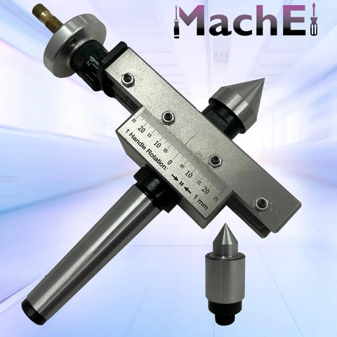 Pro Grade Taper Turning System For Lathe Tailstock With Live Center And Dead Center Options Built Tough From Premium Castings And Tool Steel Compatible With Morse Tapers MT1 To MT4 Ideal For MT2 Lathe Setups shown in front view