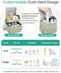Customizable dual-deck design of Straight Up Game Changer Super Chic 12l Insulated Breastmilk Cooler Bag with split sections.