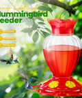 Outdoor 20 Oz Hummingbird Feeder With Ant Moat And Six Feeding Ports Perch Nectar Feeder For Garden Yard Deck Easy Hang