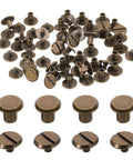 Hardcore Heavy Duty Carbon Steel Chicago Screws For Genuine Leather Badass Bronze M4 X 6MM Binding Studs And Rivets in assorted arrangement.