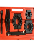 Heavy Duty Transmission Bearing Remover Tool Separator Puller Set For Axle Spindle Includes Wrenches Screwdrivers Tape Measure Hang Plate Organizer, red case with black steel tools