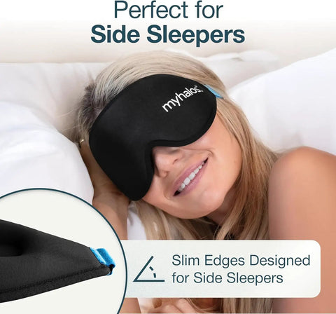 3D Contoured Sleep Mask With Zero Pressure Memory Foam Eyelash Friendly Breathable Blackout For Side Sleepers Travel Ready