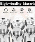 Close-up of Universal Throttle Cable Ends Kit with twenty durable stainless steel one eighth inch stops and crimp clamps.