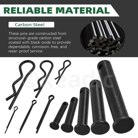 All In One 67 Piece Flat Head Cotter Pins Assortment Kit With R Clips Clevis Pins And Split Cotter Pins Stainless Steel Black Finish 11 Sizes For DIY Auto Home Improvement Projects Keadic