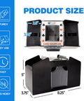 4 Deck Automatic Card Shuffler With Plug In And Battery Power For Home Poker Nights, dimensions and ABS build details